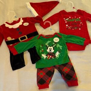 Baby’s Christmas Lot with 3 Festive Outfits - Size 0-3 M
